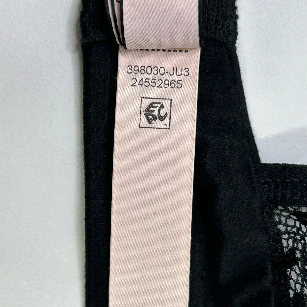 Victoria's Secret Incredible Lined Demi Bra 32C Black Lace Convertible Straps